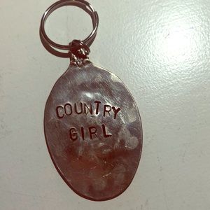 Intricate country girl chain tag